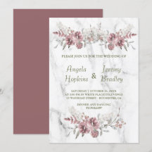 Elegant Floral Marble Watercolor Wedding