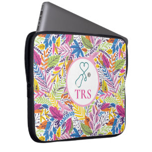 Elegant Floral  Medical Doctor or Nurse Laptop Sleeve