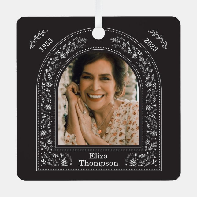 Elegant Floral Memorial Metal Tree Decoration (Front)