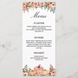 Elegant Floral Menu Card for Events