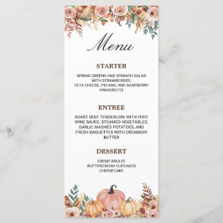 Elegant Floral Menu Card for Events
