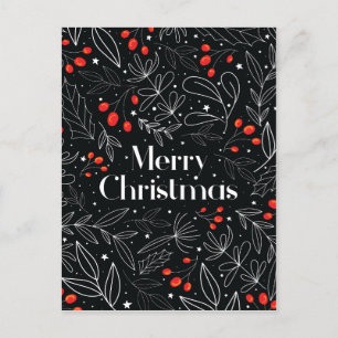 Elegant Floral Merry Christmas Card