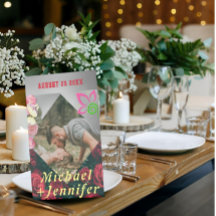 Elegant Floral Minimalist Custom Photo Wedding 