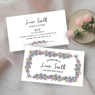 Elegant Floral Modern Hand Drawn Botanical Business Card