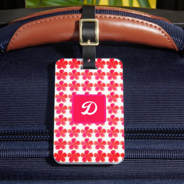 elegant floral modern monogram luggage tag (Front Insitu 2)