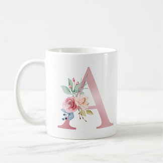Elegant Floral Monogram A Mug