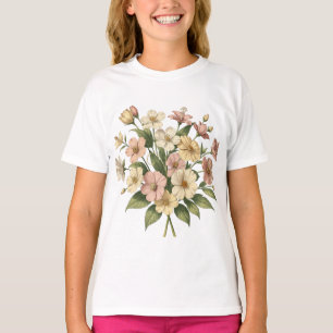 Elegant Floral Monogram Bouquet Design T-Shirt
