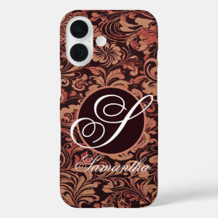 Elegant Floral Monogram iPhone 16 Case