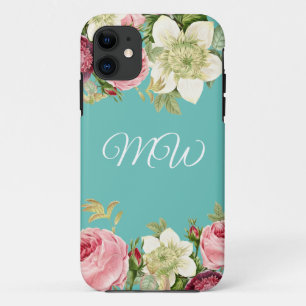 Elegant Floral Monogram Case-Mate iPhone Case
