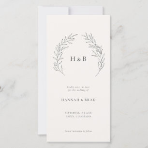 Elegant Floral Monogram Crest Wedding  Save The Da Save The Date