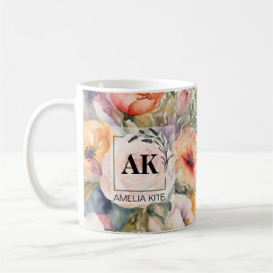 Elegant Floral Monogram Mug – Perfect Wedding Gift