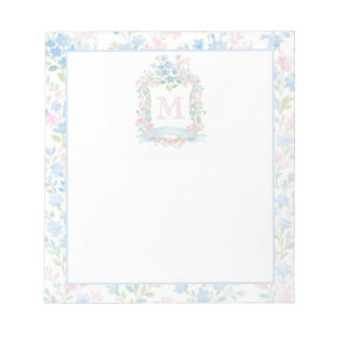 Elegant Floral Monogram Notepad