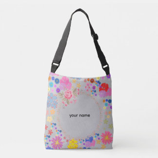Elegant Floral Monogram Personalised Crossbody Bag