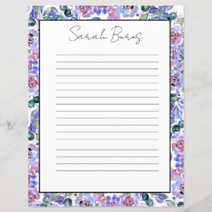Elegant Floral Monogram Stationery Paper