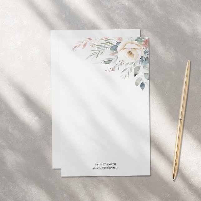 Elegant Floral Monogram Stationery Paper (Creator Uploaded)