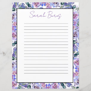 Elegant Floral Monogram Stationery Paper