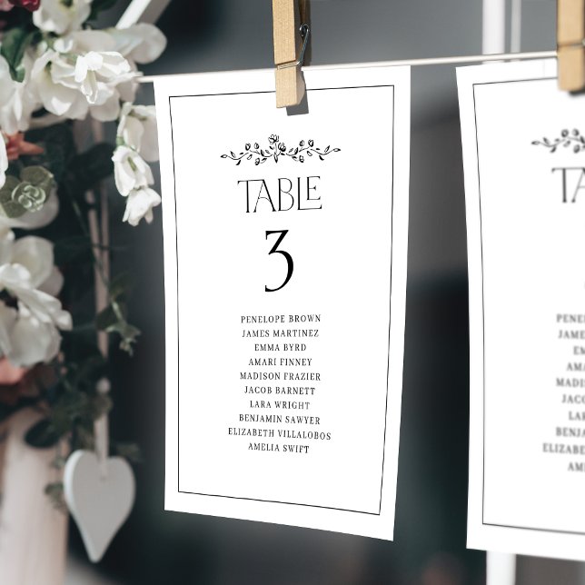 Elegant Floral Monogram Table Seating Charts (Elegant Floral Monogram Table Seating Charts)