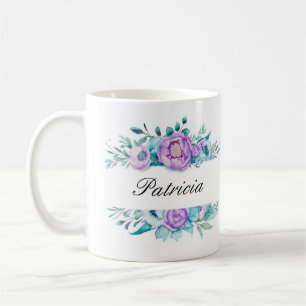 Elegant Floral Monogramed Coffee Mug