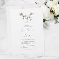 Elegant Floral Moose Antler Wedding Crest