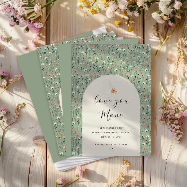 Elegant Floral Mother in Law Mother's Day Card  (Creator Uploaded)