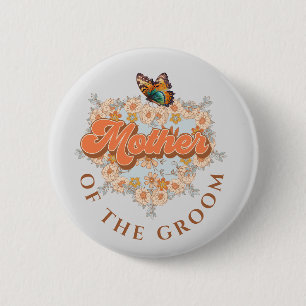 Elegant Floral Mother of the Bride Bridal Shower 6 Cm Round Badge