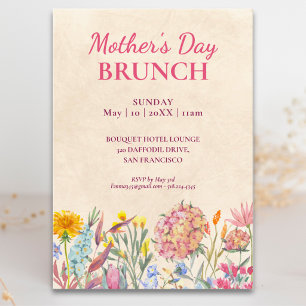 Elegant Floral Mother’s Day Brunch Invitation