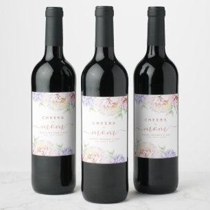 Elegant Floral Mother's Day Personalized Wine Labe Label