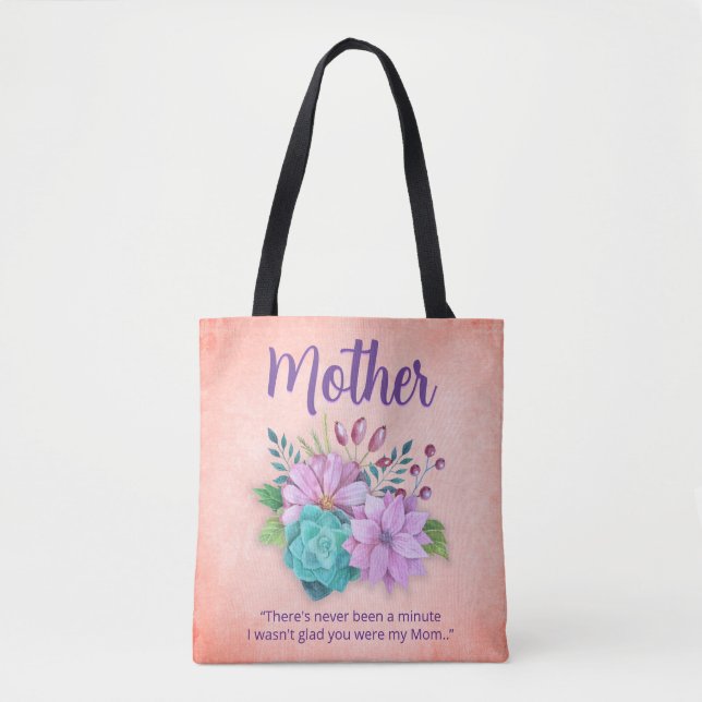 Elegant Floral MOTHER's  Tote Bag (Front)