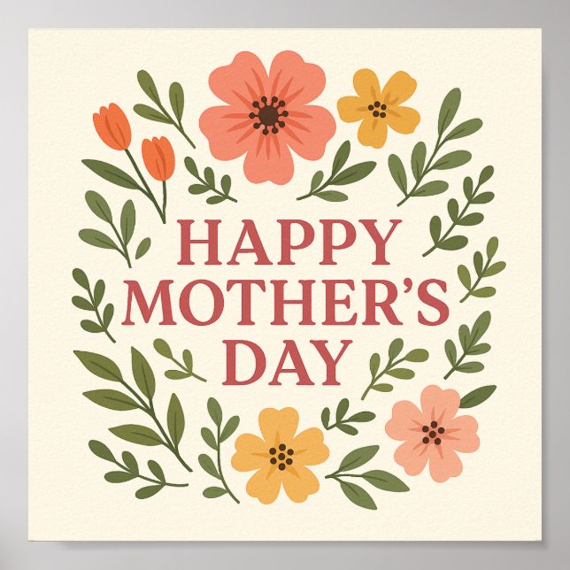 Elegant Floral Mother's Value Poster Paper (Matte) (Front)