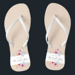 Elegant Floral Mr & Mrs Wedding | Flip Flops<br><div class="desc">For further customisation, please click the "Customise" button and use our design tool to modify this template. If the options are available, you may change text and image by simply clicking on "Edit/Remove Text or Image Here" and add your own. If you wish to have this design added to a...</div>