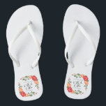 Elegant Floral Mr & Mrs Wedding | Flip Flops<br><div class="desc">For further customisation, please click the "Customise" button and use our design tool to modify this template. If the options are available, you may change text and image by simply clicking on "Edit/Remove Text or Image Here" and add your own. If you wish to have this design added to a...</div>