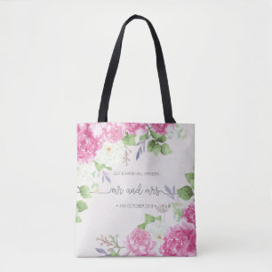 Elegant Floral Mr & Mrs Wedding   Tote Bag