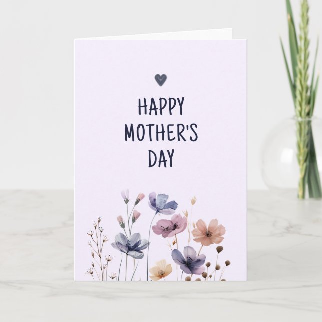 Elegant floral Mum Happy Mothers Day Card (Front)
