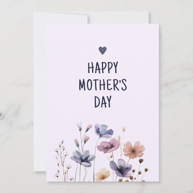 Elegant floral Mum Happy Mothers Day Card (Front)