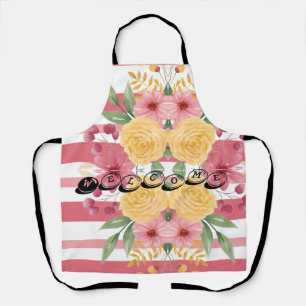 Elegant Floral & Name Bridal Shower Apron