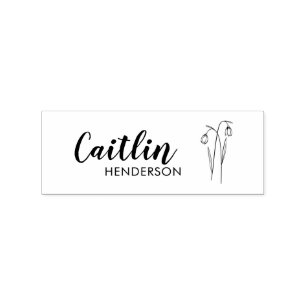 Elegant floral NAME STAMP 