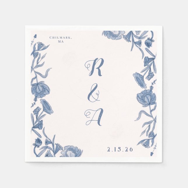 Elegant Floral Napkins (Front)