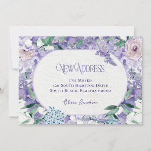 Elegant Floral New Home Address Announcement