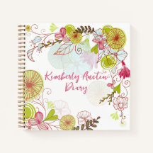 Elegant Floral Notebook in French Pink