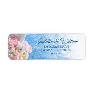 Elegant Floral Ocean Beach Summer Wedding Address