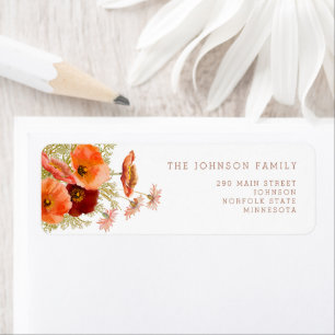 Elegant Floral Orange Brown Girl Baby Shower