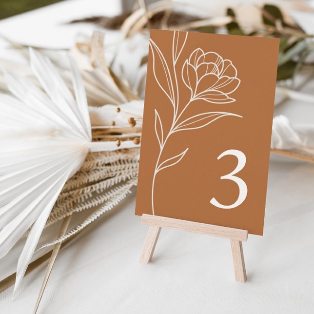 Elegant Floral Orange Wedding Table Number Cards (Creator Uploaded)