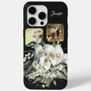 Elegant Floral Orchid-Calla Lily Photo/Name iPhone 15 Pro Max Case