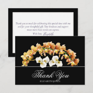 Elegant Floral Orchid & Lily Bridal Thank You Card