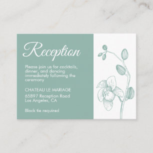 Elegant floral orchids modern simple reception enclosure card
