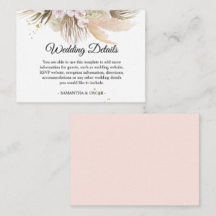 Elegant Floral Orchids & Pampas Beauty Frame Enclosure Card