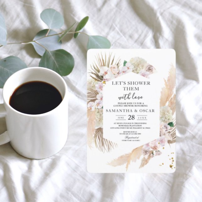 Elegant Floral Orchids & Pampas Beauty Frame Invitation (Creator Uploaded)