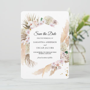 Elegant Floral Orchids & Pampas Beauty Frame Save The Date