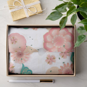 Elegant Floral Ornament Spring Peach Garden  Tissue Paper