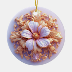 Elegant Floral Ornament With Golden Accents
